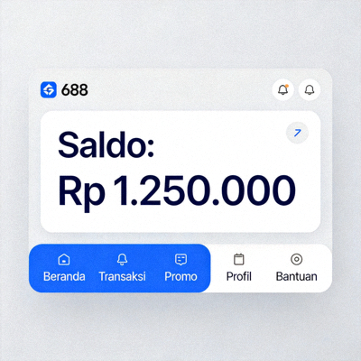 Antarmuka dashboard member M88 yang menampilkan saldo dan menu navigasi